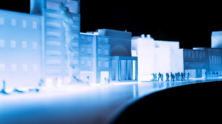 Street with houses in miniature