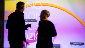 Leinwand mit der Aufschrift Innovationspreis Soziokultur